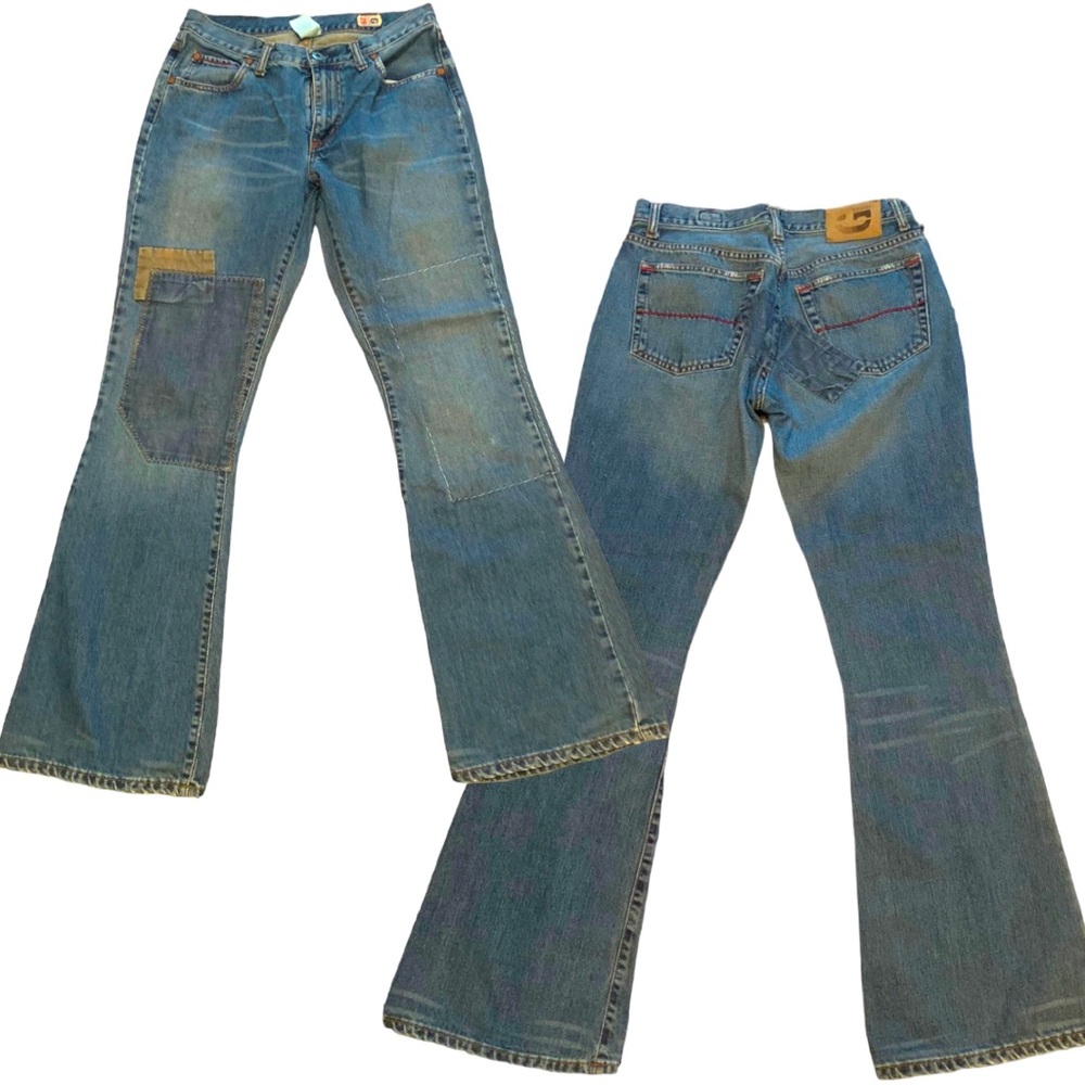 Vintage Guess G Brand‎ Made in Italy Y2K Patchwork Flare bootcut jeans sz29